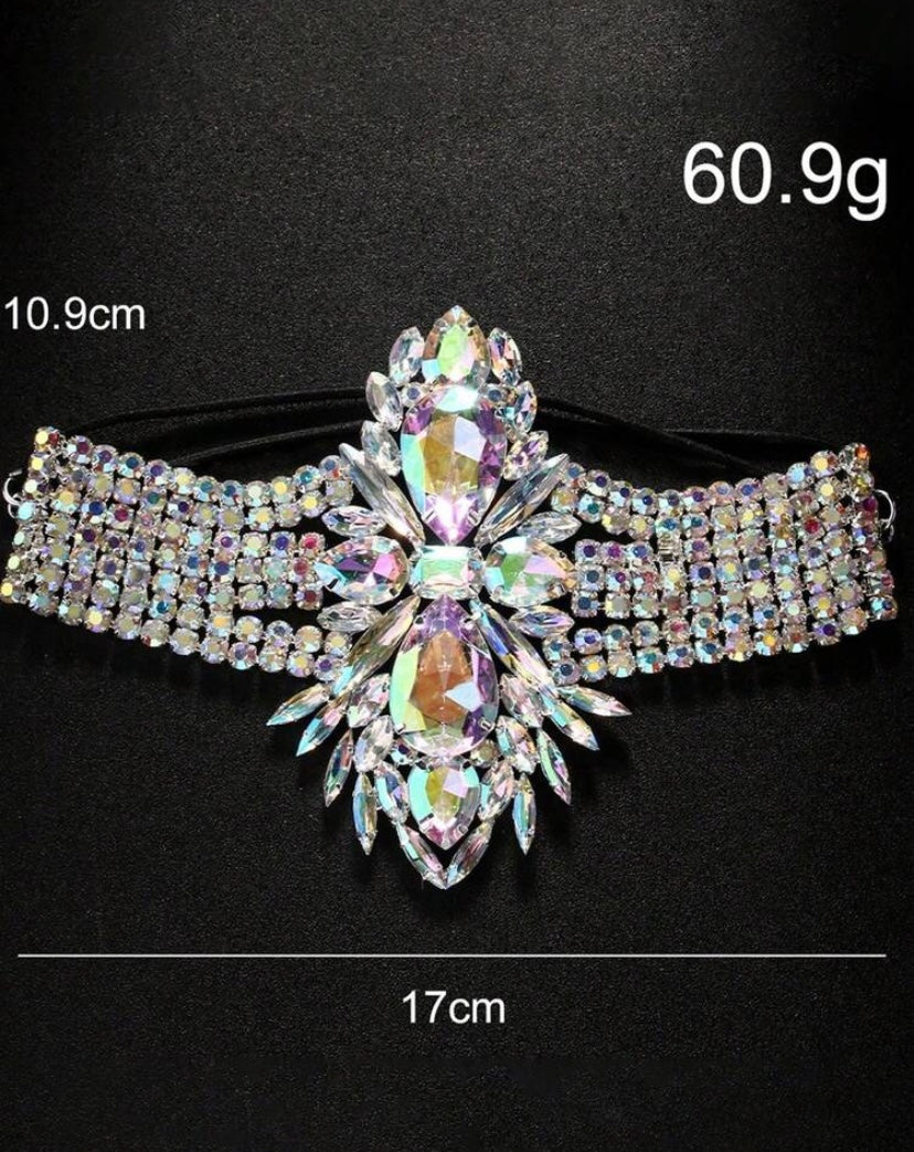 Iridescent Crown Garter – Rich Girl Rhinestone