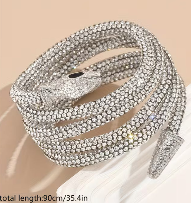 Serpentine Crystal Wrap – Convertible Necklace & Body Jewel  Rich Girl Rhinestone