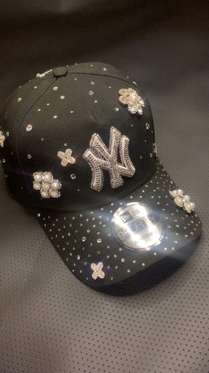 Crystal Embellished Luxe Rhinestone Cap | Y2K Glam Hat | Statement Snapback